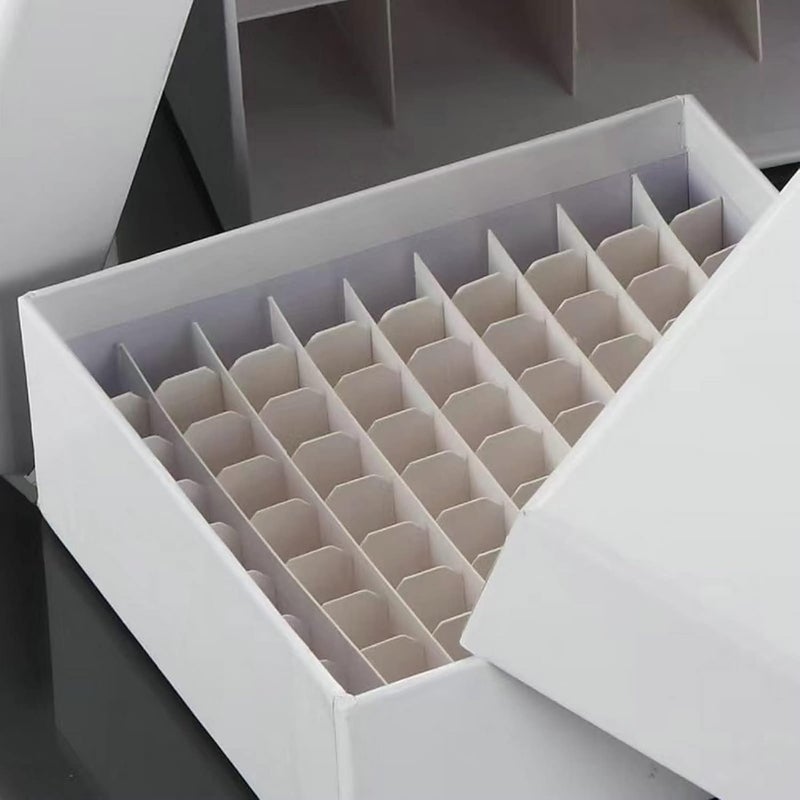 Scienfocus lab Cardboard Freezer Box - White/81 Place,Water and Ice Resistant Coating,For storing 1.5-2.0 mL cryovials(Pack of 12) - Image 3